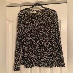 Cabi - Sweetheart top - Black Ivory animal print - Size:L